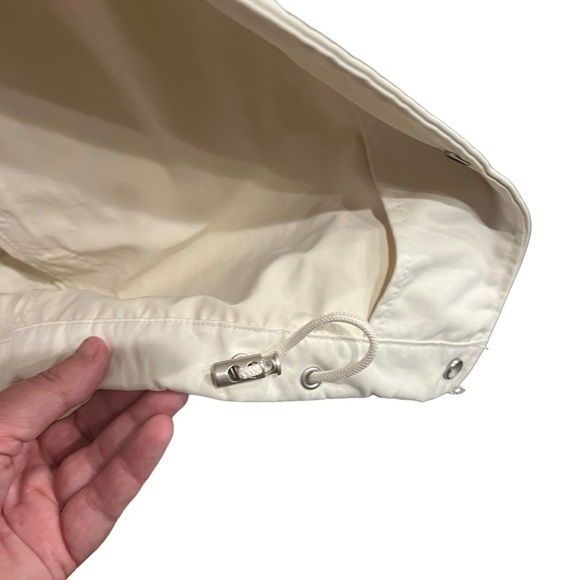 Zara Origins Rain Coat Windbreaker Men’s Size Medium Ivory Drawstring Waist - Picture 9 of 15